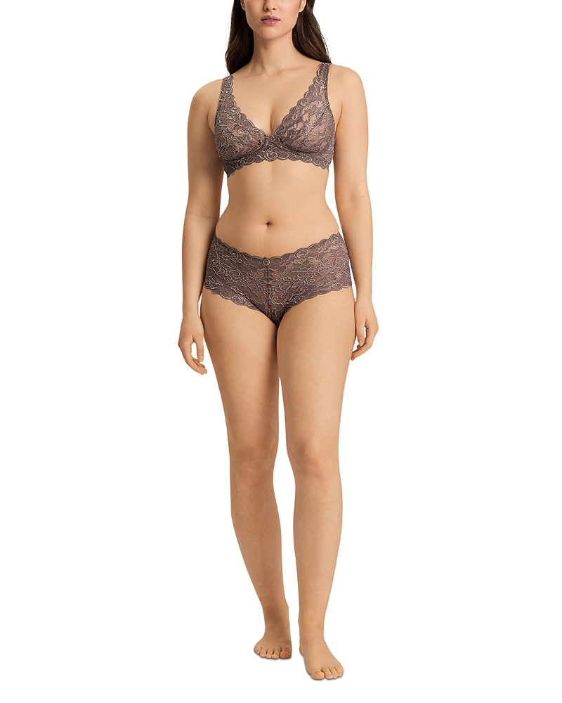 Shop Hanro Luxury Moments All Lace Soft Cup Bra In Stonewash