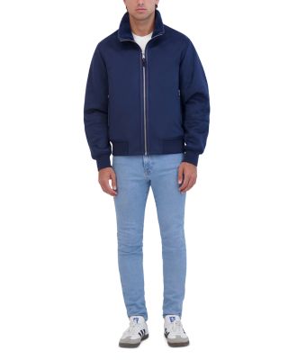 Faux Suede Stand Collar Zip Jacket