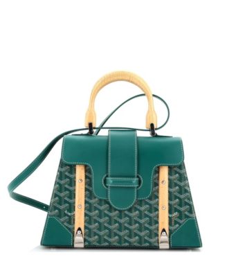 Pre-Owned Goyard Pm Saigon Top Handle Bag Coated Canvas with Leather