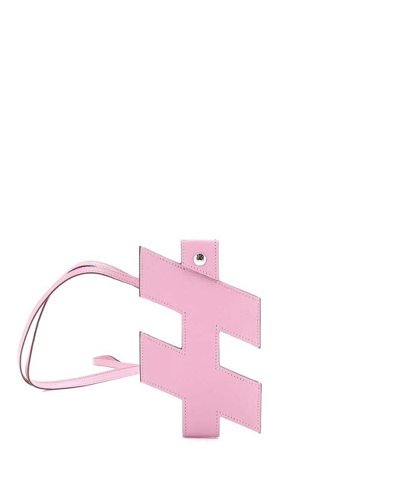 PRE-OWNED HERMES Pre-owned Hermes H Tag Phone Case Chevre Mysore In Pink
