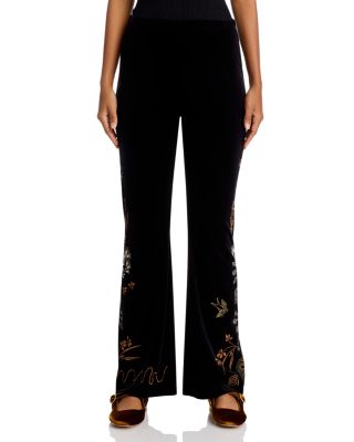 Stretch Velvet Slim Bootcut Pants