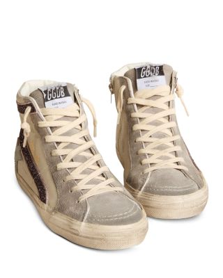 Golden Goose Women's Slide Classic Star & Glitter Wave High