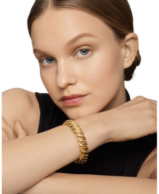 Sculpted Cable Bracelet in 18K Yellow Gold, 14mm