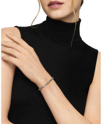 DY Madison&reg; Chain Bracelet in Sterling Silver with 18K Yellow Gold, 5.5mm