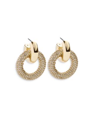 BAUBLEBAR - Donna Pav&eacute; Circle Charm Huggie Hoop Earrings
