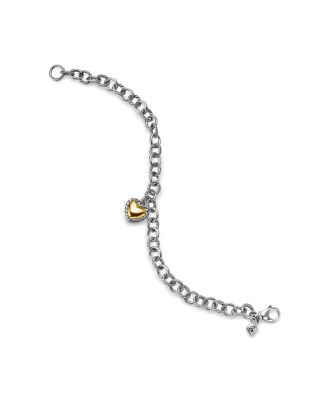 Cable Collectibles&reg; Cookie Classic Heart Bracelet in Sterling Silver with 18K Yellow Gold, 4.5mm