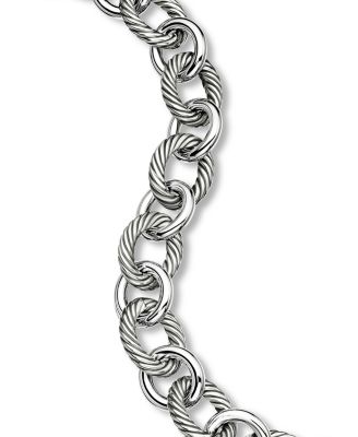 Oval Link Chain Bracelet in Sterling Silver, 12mm