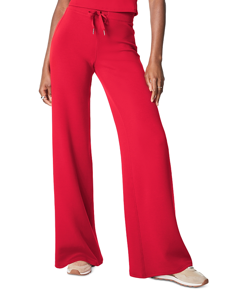 Spanx Womens Red Airess Mid-rise Wide-leg Stretch-jersey Jogging Bottoms In Red