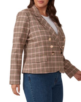 Plus Penelope Plaid Double Breasted Blazer