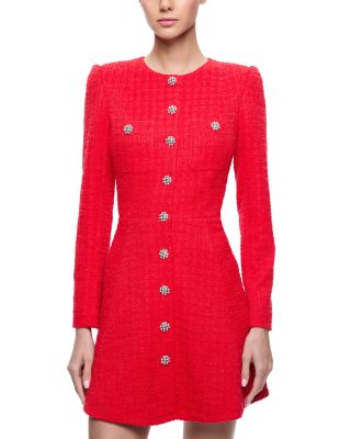 Alice and Olivia - Shiloh Long Sleeved Button Front Mini Dress