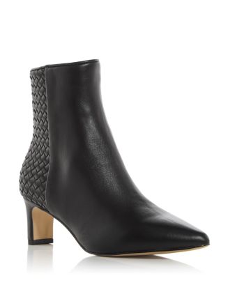 ANDRE ASSOUS Womens White Lug Sole Paina Round Toe Block Heel Zip-Up Leather Booties