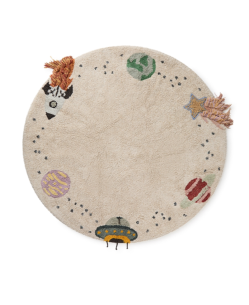 Lorena Canals Mom, I Want To Be An Astronaut Interstellar Round Area Rug, 4'7 X 4'7 In Natural