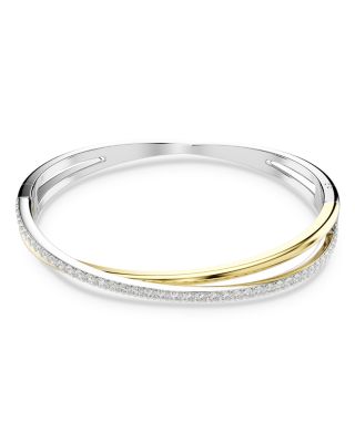 Swarovski - Hyperbola Crystal Double Row Bangle Bracelet in Gold Tone & Rhodium Plated
