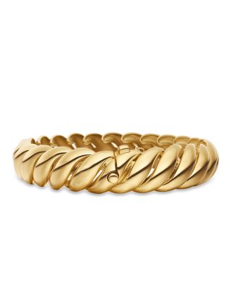 Sculpted Cable Bracelet in 18K Yellow Gold, 14mm
