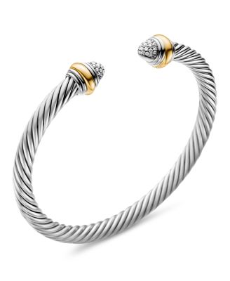 Cable Classics Bracelet with Diamonds and 14K Gold, 5mm