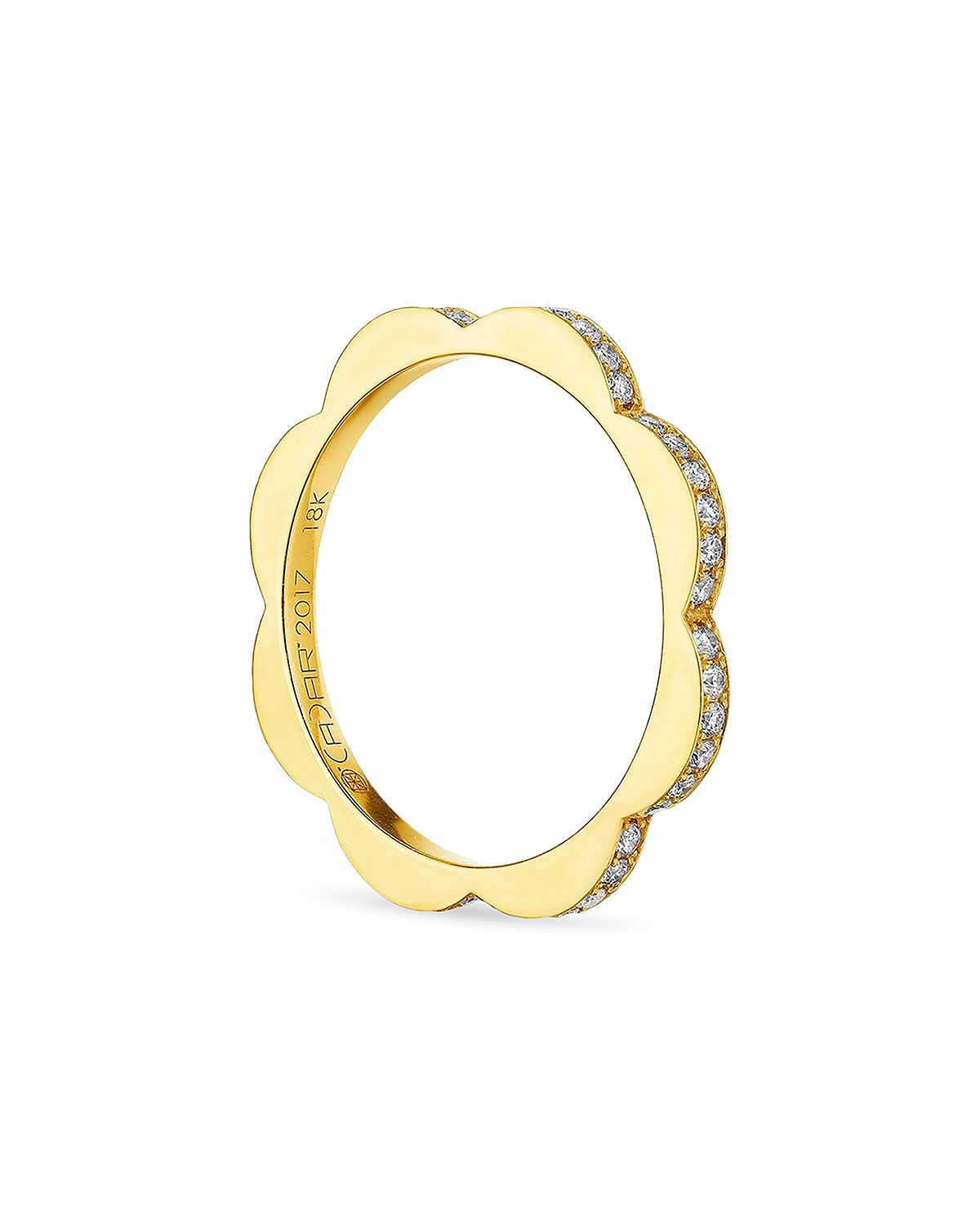 Cadar 18K Yellow Gold Bloom Diamond Outline Flower Stack Ring