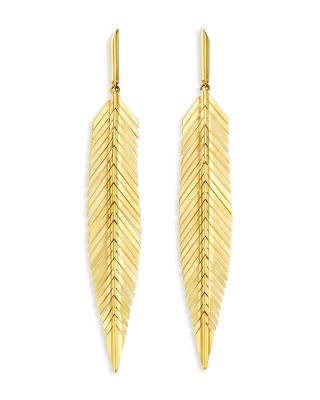 CADAR - 18K Yellow Gold Medium Feather Earrings