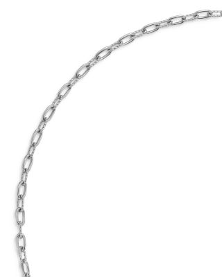 DY Madison&reg; Pav&eacute; Diamond Toggle Chain Necklace in Sterling Silver, 3mm