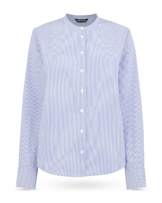 Striped Grandad Collar Shirt
