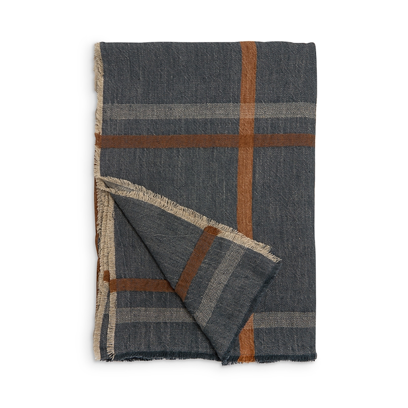 Pom Pom At Home Bryant Oversize Linen Throw Blanket In Dark Teal