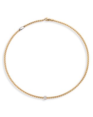 18K Yellow Gold EKA Diamond Necklace, 17"