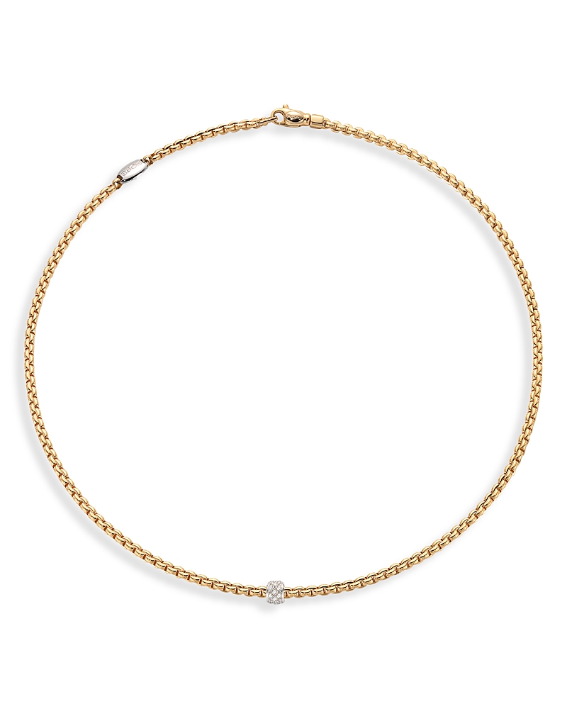 Fope 18K Yellow Gold Eka Diamond Necklace, 17