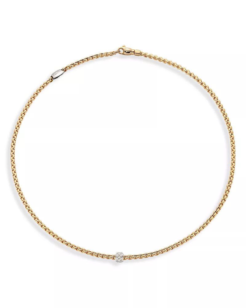 Fope 18K Yellow Gold Eka Diamond Necklace, 17