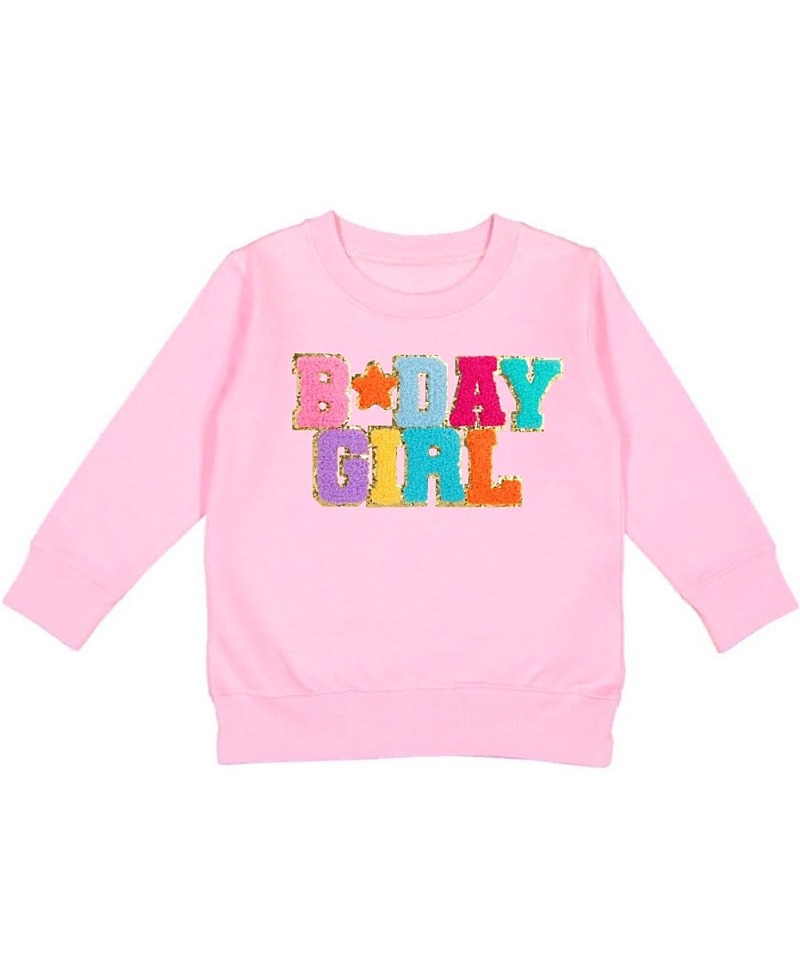Sweet Wink Girls' Birthday Patch Sweatshirt - Little Kid, Big Kid In Pink
