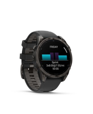 Fenix 8 47mm, AMOLED, Saphire, Carbon Gray Titanium Black, Black/Pebble Gray Band Fitness Tracker
