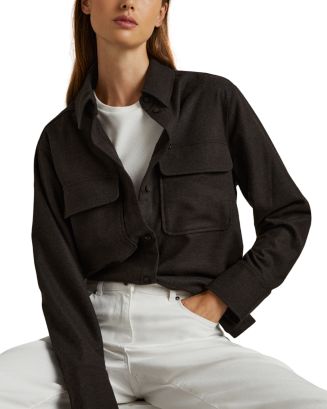 REISS Amelie Shacket Shirt | Bloomingdale's