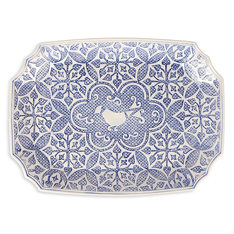 Vietri Uccello Blu Rectangular Platter In Blue