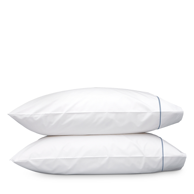 Matouk Gatsby Pillowcase Set, Standard In Hazyblue