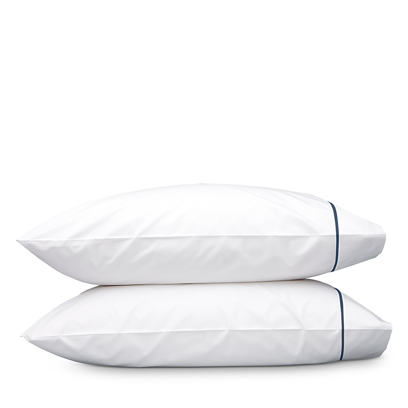 Matouk Gatsby Pillowcase Set, Standard In Steelblue