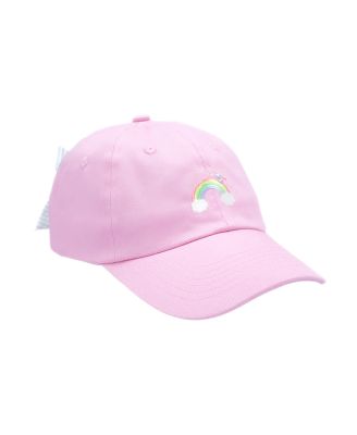 Bits & Bows - Girls' Rainbow Bow Baseball Hat in Pink - Little Kid, Big Kid