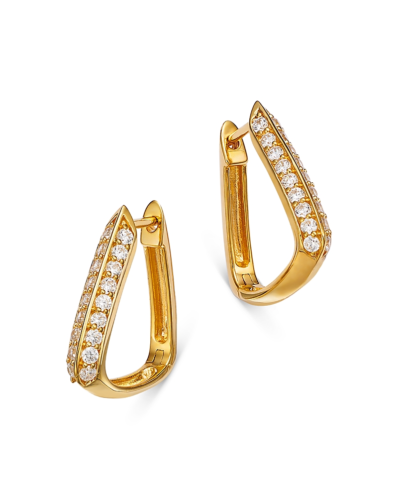 Shop Bloomingdale's Fine Collection Diamond Oval Geometric Hoop Earring In 14k Yellow Gold, 0.50 Ct. T. W.