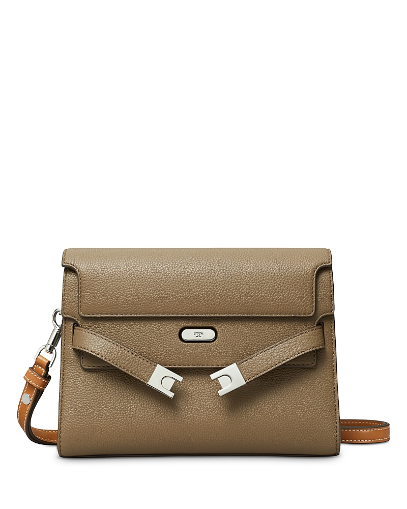 Tory Burch Lee Radziwill Shoulder Bag In Wild Mushroom/silver