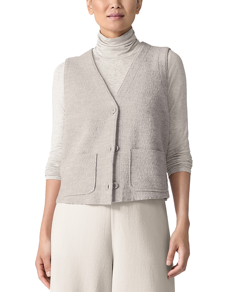 Eileen Fisher Button Front Wool Vest