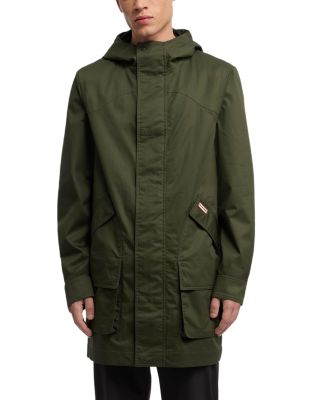 Downing Coated Cotton Hooded Rain Jacket 