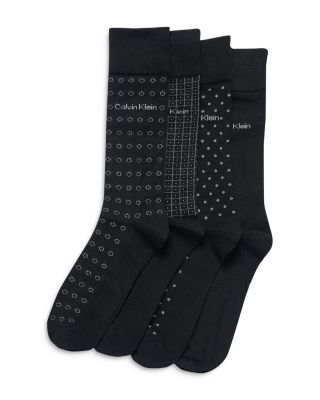 Calvin Klein - Combed Flat Knit Dress Crew Socks, Pack of 4