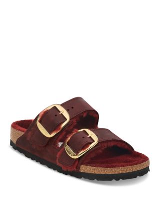 Birkenstock - Women's Big Buckle Arizona Shearling Slide Sandals