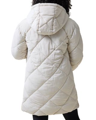 Hooded Longline Puffer Maternity Jacket