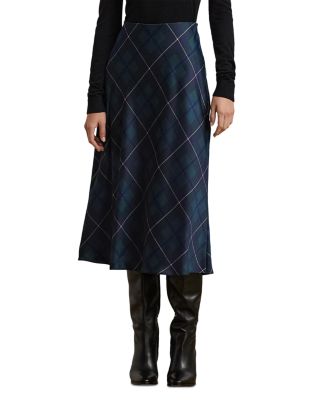 Ralph Lauren - Plaid Charmeuse Midi Skirt