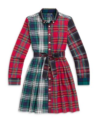 Ralph Lauren - Girls' Plaid Cotton Fun Shirt Dress - Little Kid, Big Kid