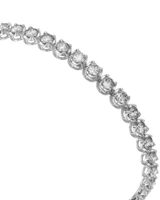Crown Set Diamond Tennis Bracelet in 14K White Gold, 6.0 tcw