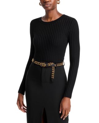 T Tahari - Crewneck Ribbed Sweater