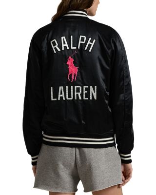 Unisex Satin Pink Pony Bomber Jacket