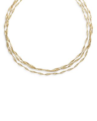 Alberto Amati - 14K Yellow Gold Multi Strand Mesh Collar Necklace, 18"