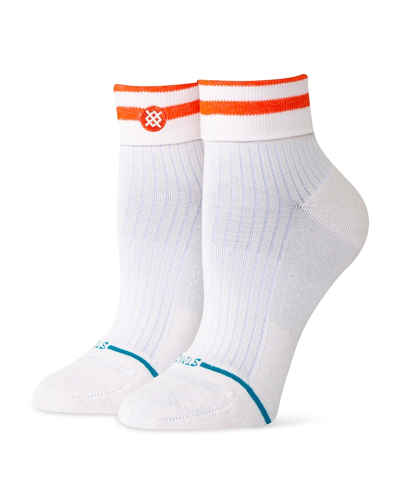 Stance Stripe Roll Cuff Quarter Socks In Pinkfade