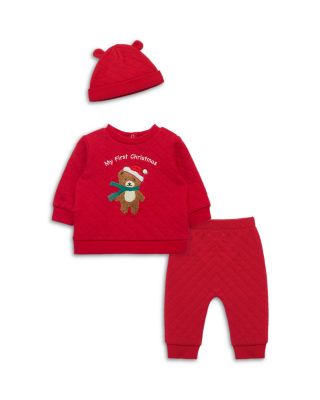 Little Me - Boys' Holiday Bear Set & Hat - Baby