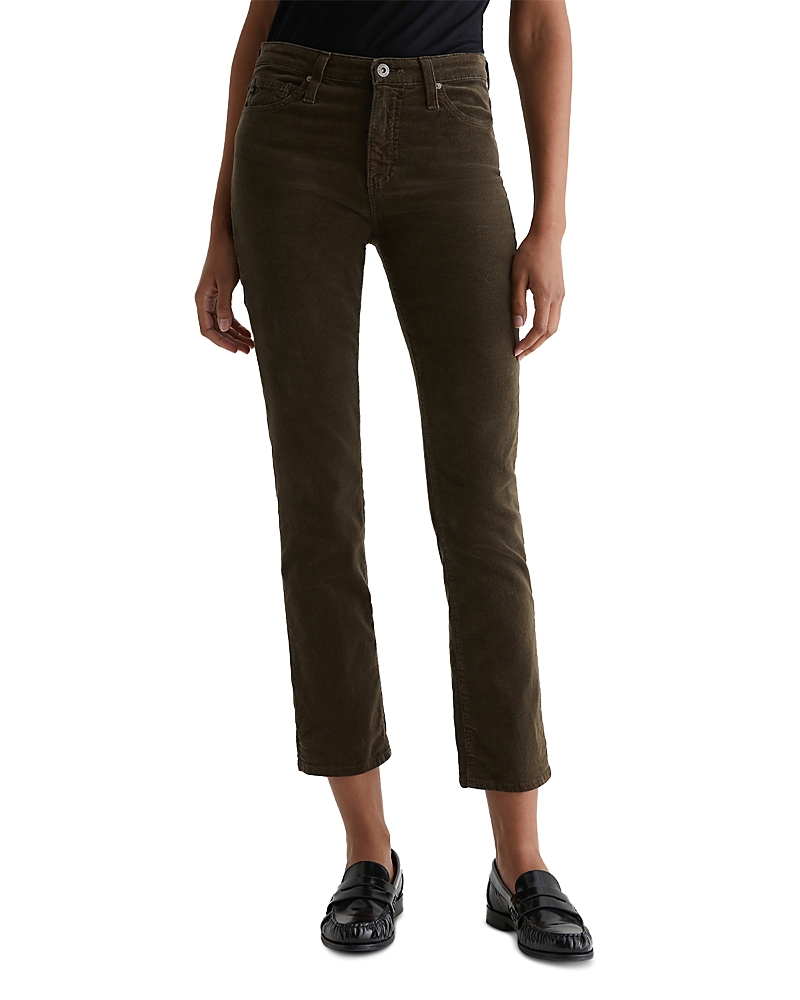 Ag Mari High Rise Slim Straight Jean In Sone Wash In Rich Umber